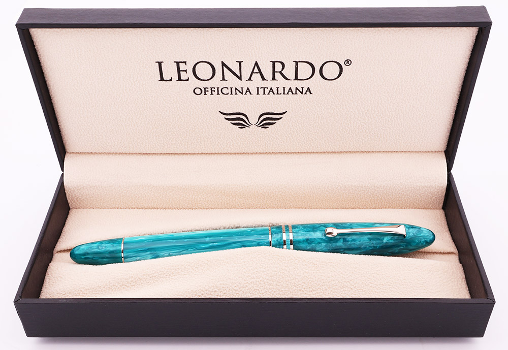 Leonardo Furore Grande Fountain Pen - Smeraldo (Emerald Blue), C/C